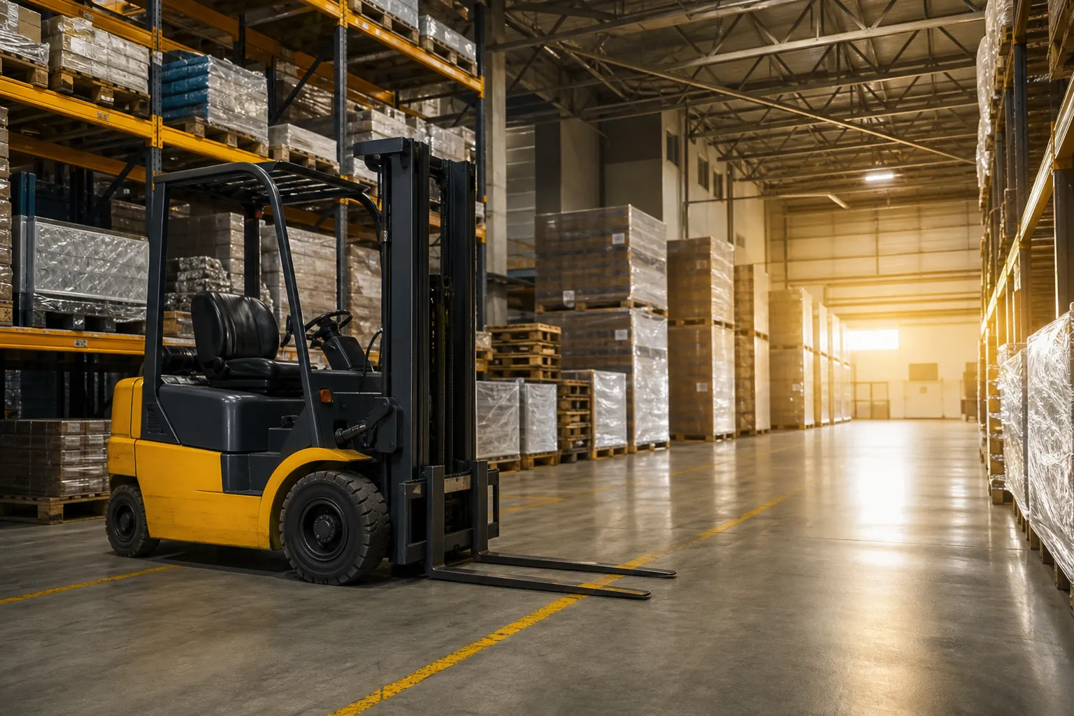Warehouse interior with equipment